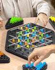 Triangle chain strategy board game with rubber bands – view 6