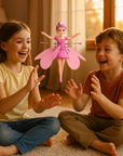 Flying fairy toy glowing in a child's hand