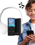 Kids MP3 player with wired headphones in pink