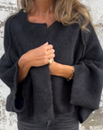 Neutral Draped Knit Top