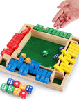 Wooden shut the box dice game board