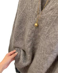 Women's V-Neck Fleece Sweater