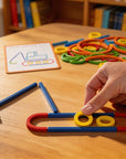 Montessori wooden counting sticks and rings set – view 7