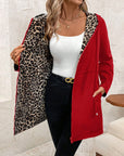 Hooded Reversible Leopard Print Coat
