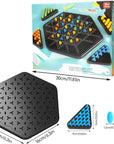 Triangle chain strategy board game with rubber bands – view 3
