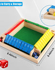 Wooden shut the box dice game board – view 5