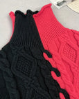 Elegant Striped Jumper With High Collar