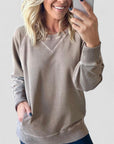 Textured Pullover Sweater with Pockets