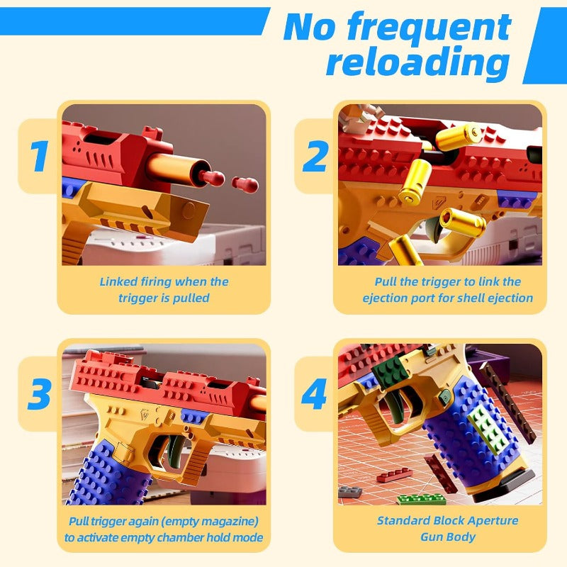 DIY building block toy blaster with foam darts – view 6