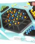 Triangle chain strategy board game with rubber bands
