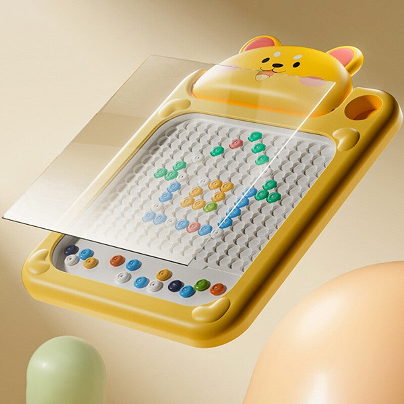 Magnetic bead drawing board with pen