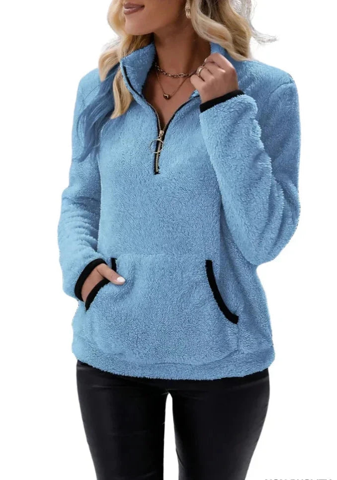 Harper Soft Touch Pullover with Sherpa Texture
