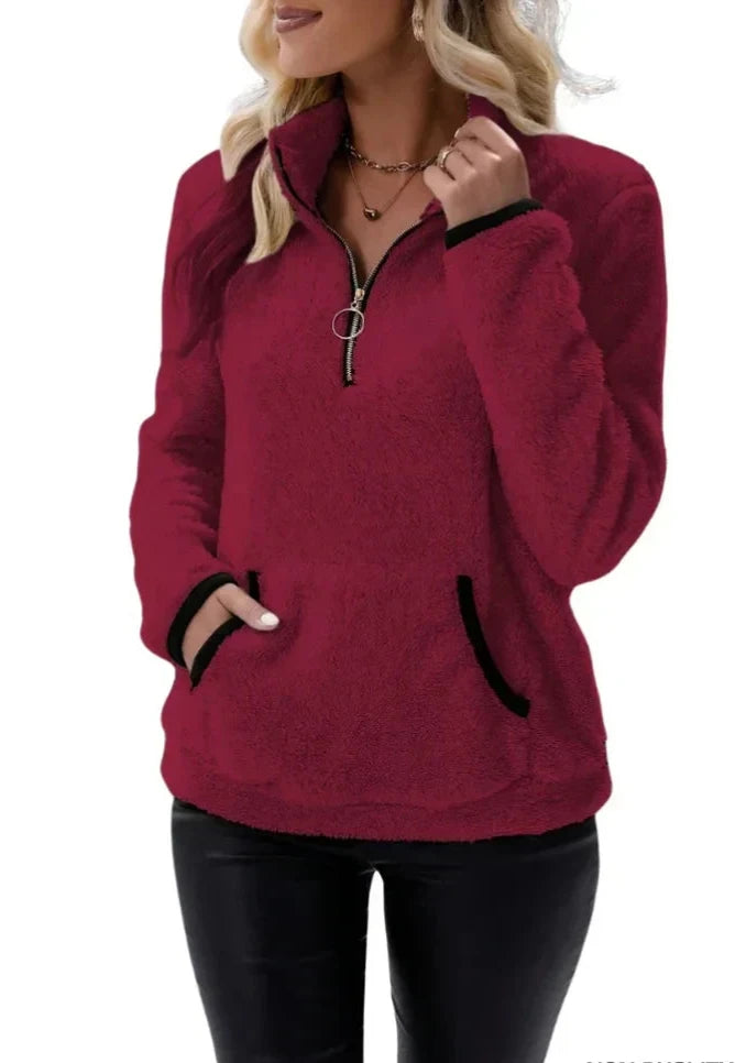 Harper Soft Touch Pullover with Sherpa Texture