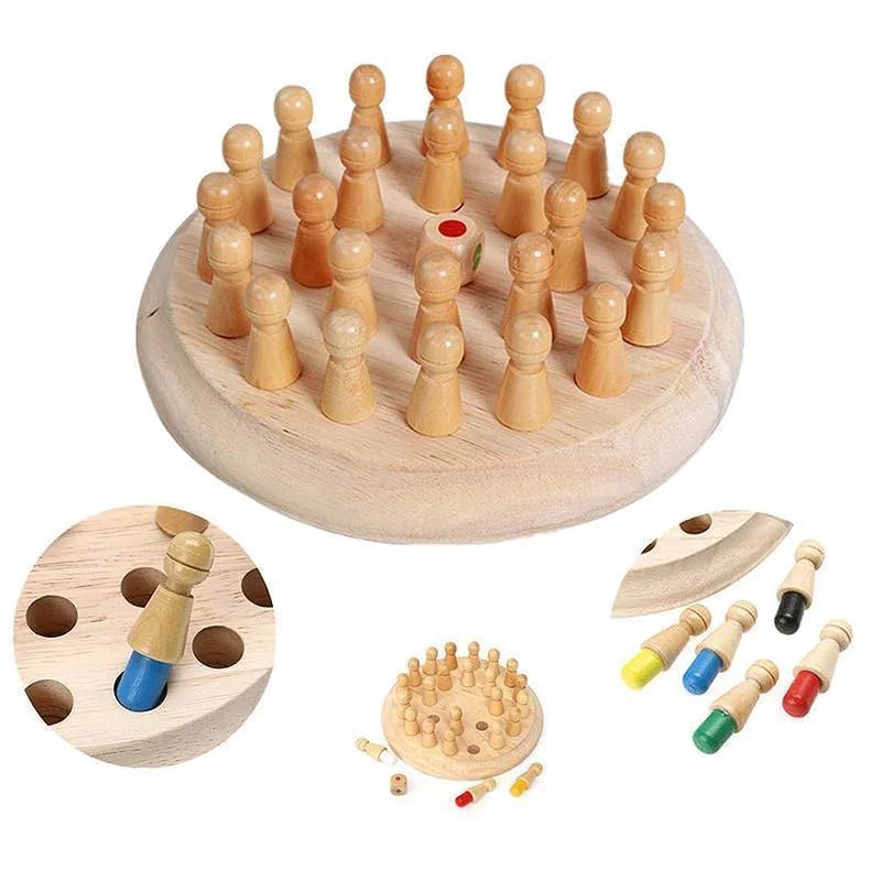 Wooden memory chess color matching game – view 5