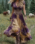 Elegant Maxi Dress With Floral Shades