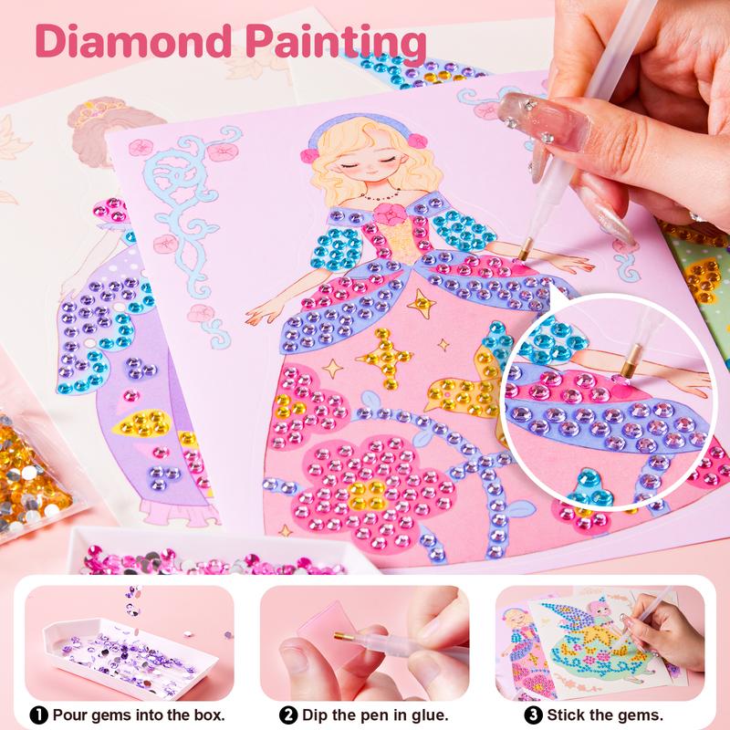Princess sticker book with paper makeup and gems – view 4