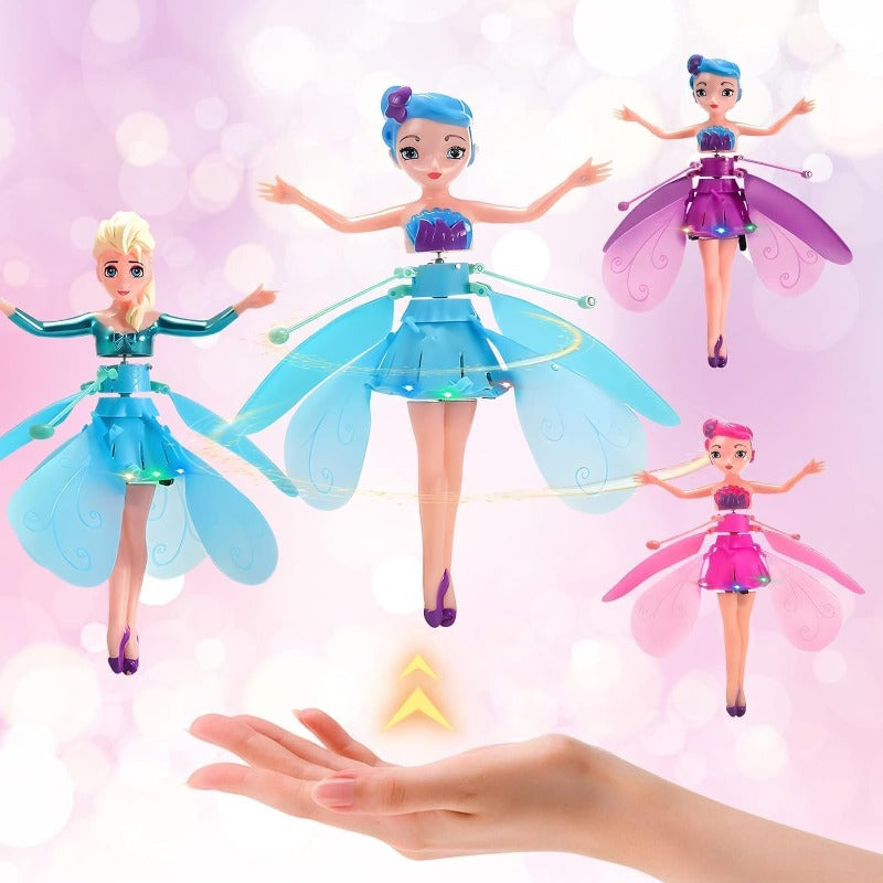 Hand controlled flying fairy toy glowing