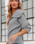 Cozy Zip Front Cardigan with Full Sleeves