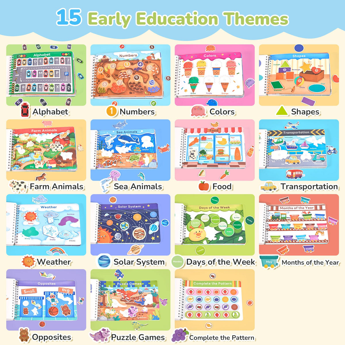 Preschool busy book with learning activities – view 6