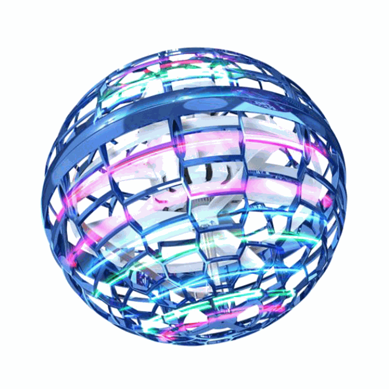 Hover ball flying orb glowing with colorful LED lights – view 5
