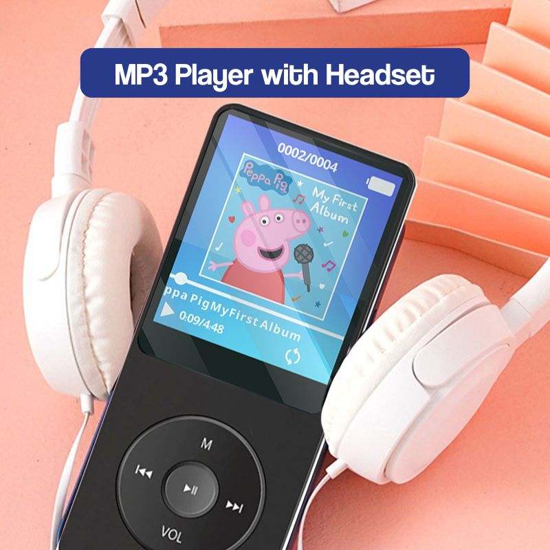 Kids MP3 player with wired headphones in pink – view 4