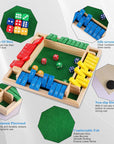 Wooden shut the box dice game board – view 3