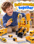 Magnetic tiles set built into a toy vehicle