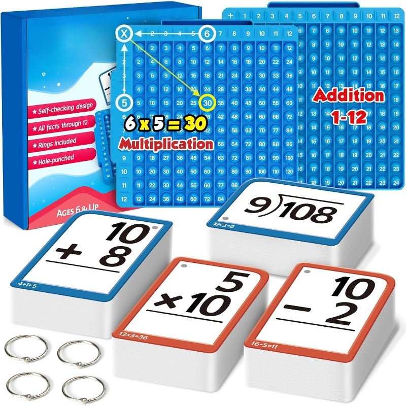 Math practice kit with silicone pop board