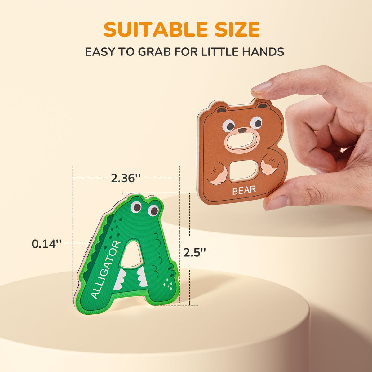 Wooden alphabet fridge magnets with animal letters – view 5