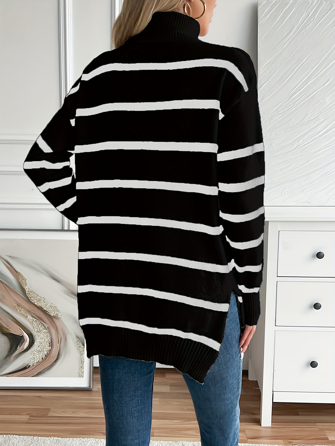 Maya Cozy Striped Knit Sweater