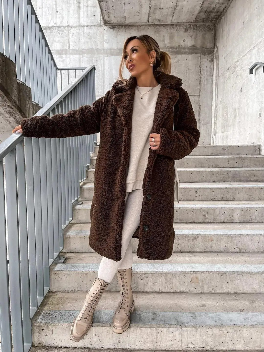 Cozy Women's Longline Wool Coat