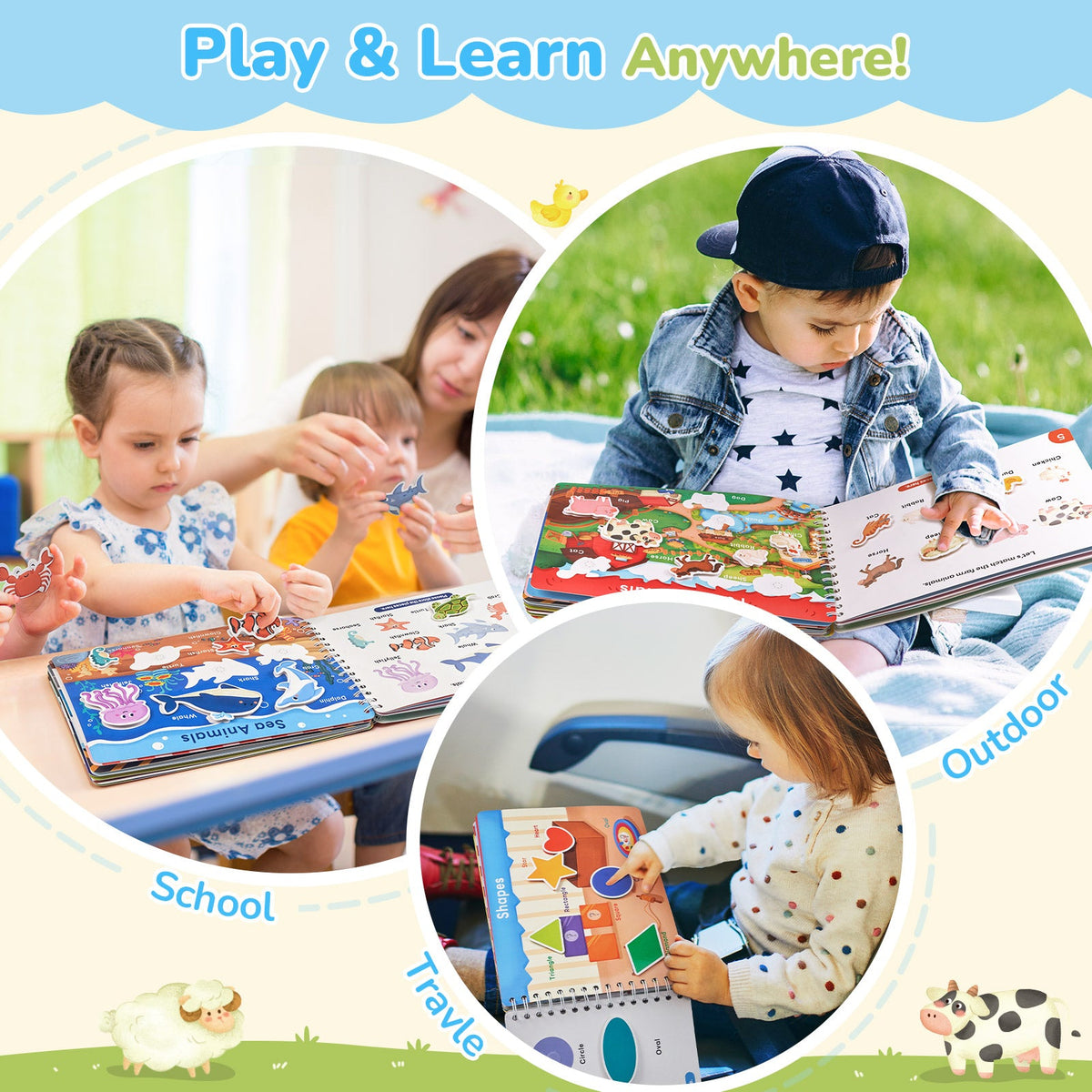 Preschool busy book with learning activities – view 4