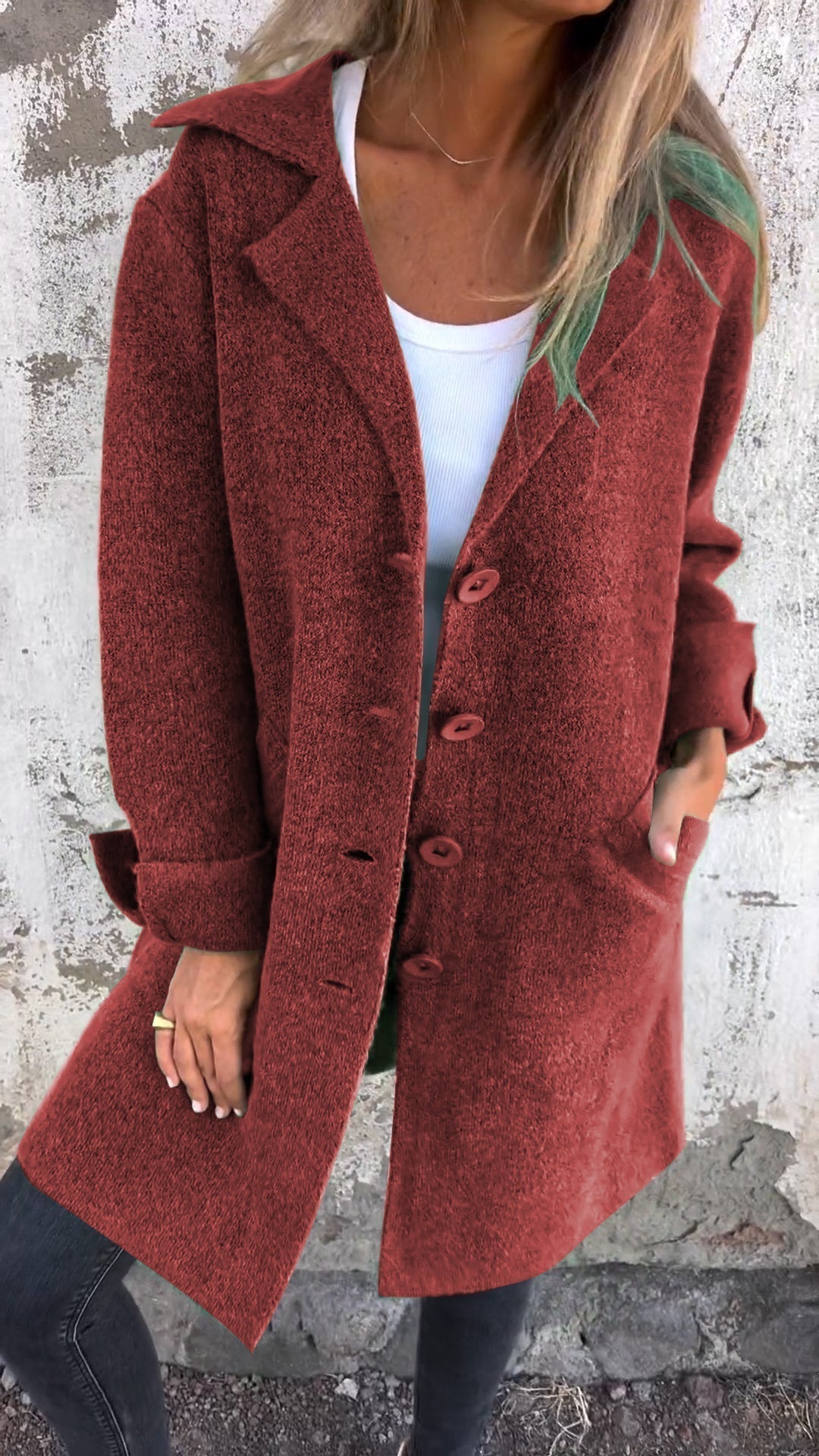 Casual Longline Knit Coat Jacket