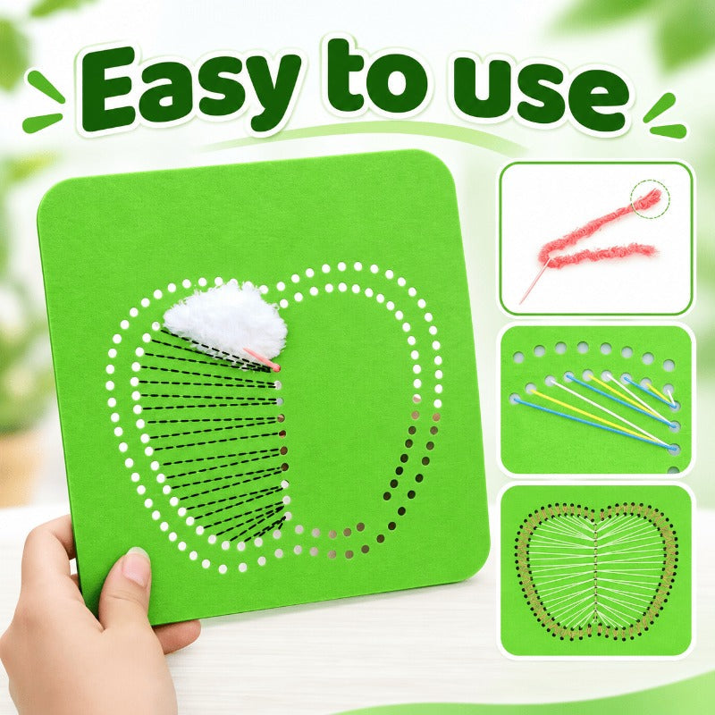 Kids embroidery kit with animal foam boards – view 5