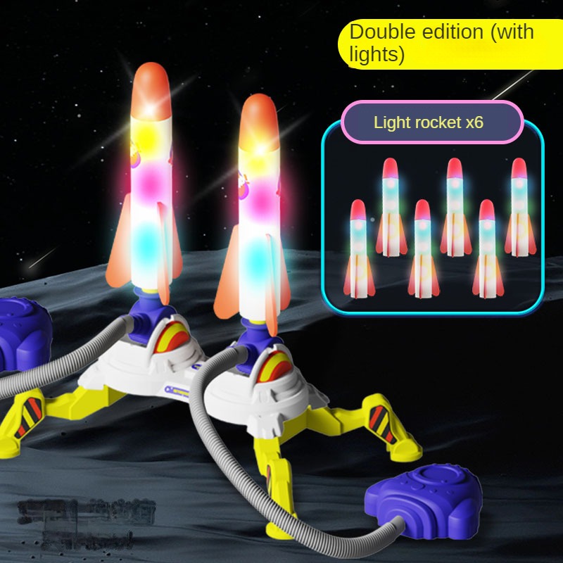 Stomp rocket launcher sending light-up foam rocket upward – view 4