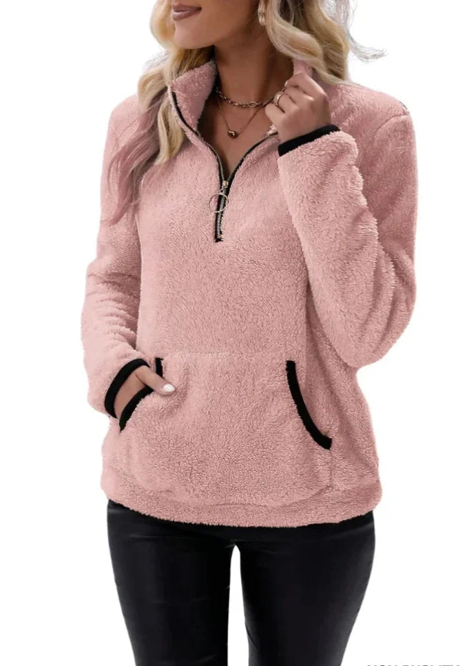 Harper Soft Touch Pullover with Sherpa Texture
