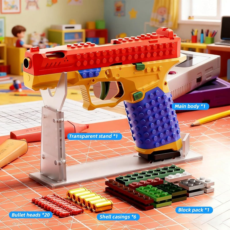 DIY building block toy blaster with foam darts – view 2