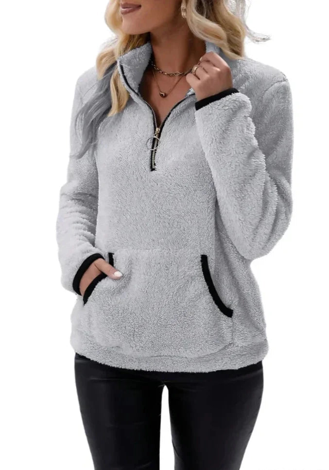 Harper Soft Touch Pullover with Sherpa Texture