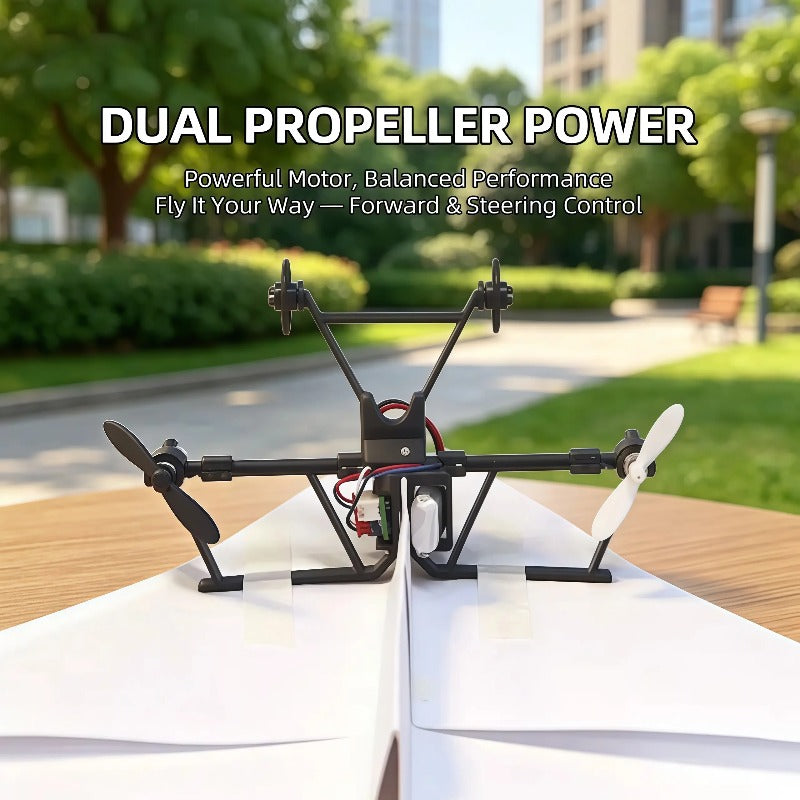 RC paper airplane conversion kit in flight – view 5