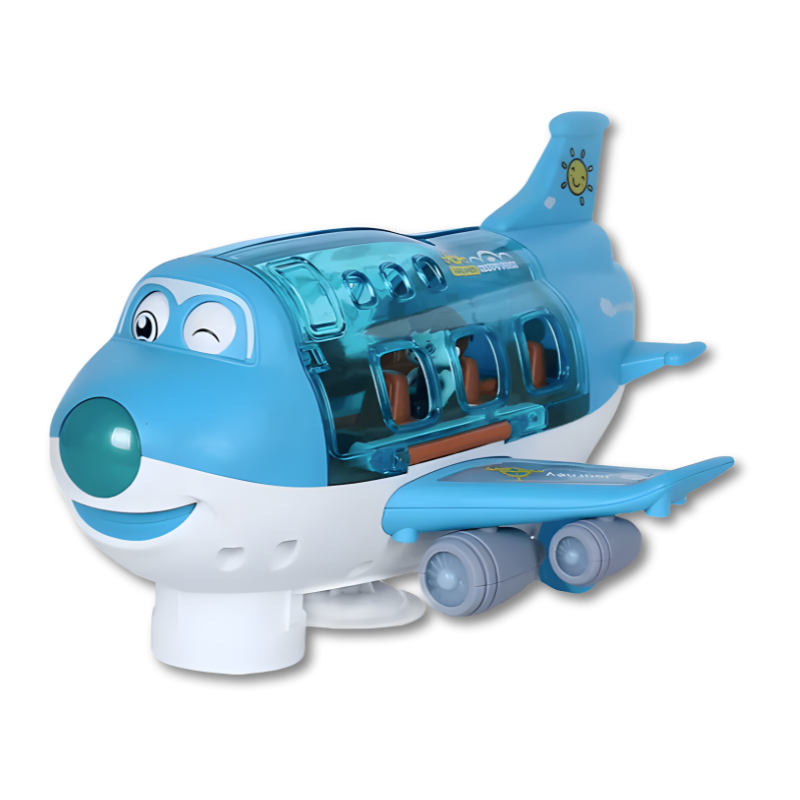 Musical spinning light up toy airplane – view 3