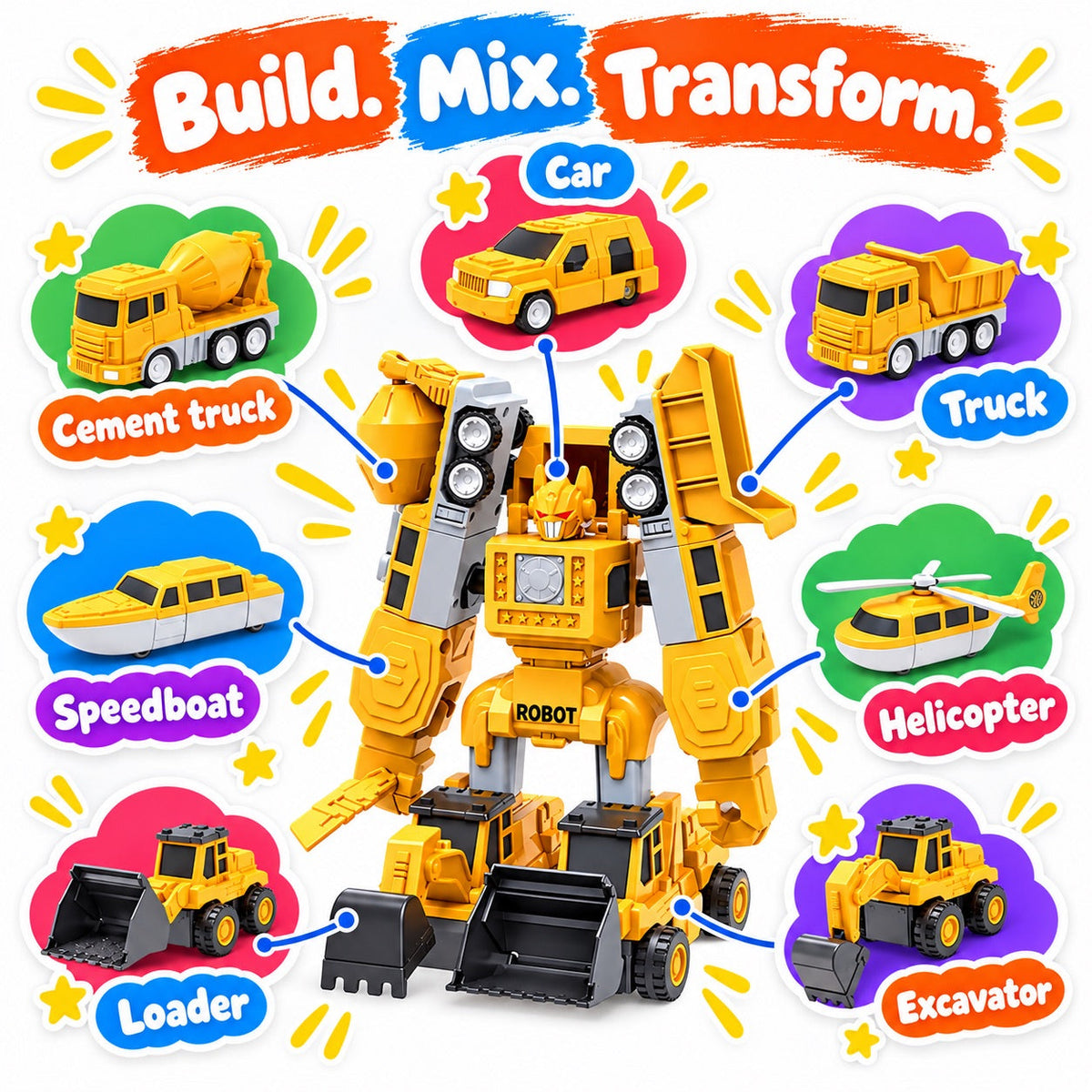 Magnetic tiles set built into a toy vehicle – view 4