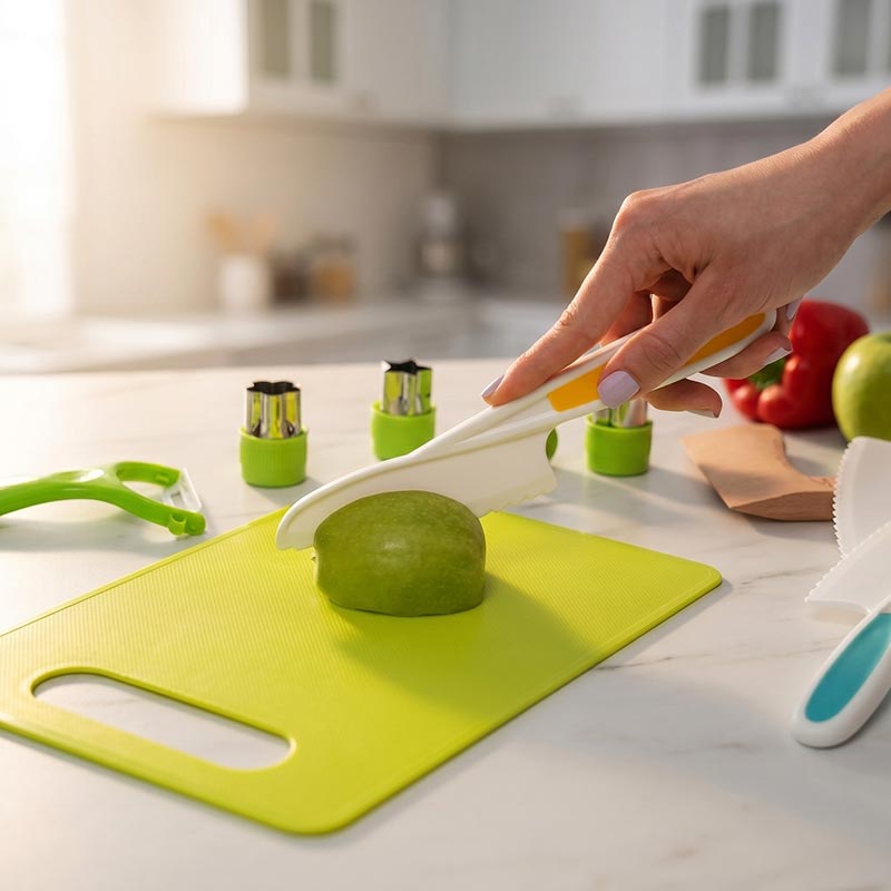 Kids cooking set with kid-safe knives and cutting board – view 5