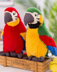 Talking parrot interactive plush toy in red