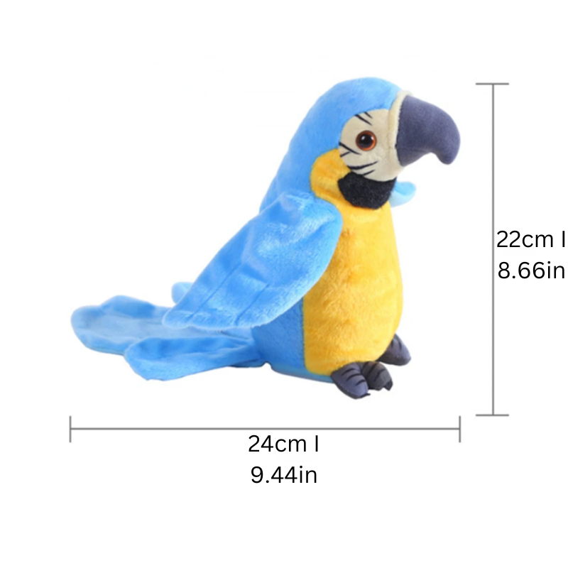 Talking parrot interactive plush toy in red – view 2