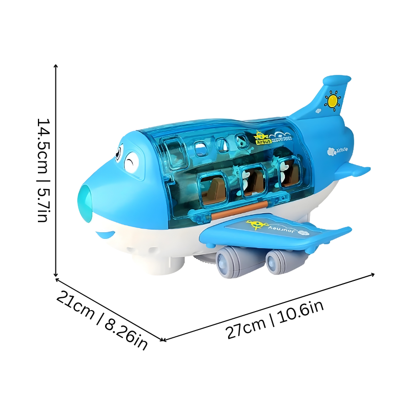 Musical spinning light up toy airplane – view 2