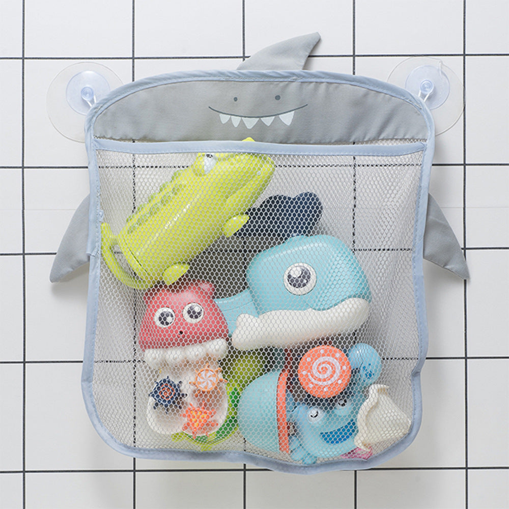 Mesh bath toy organizer bag on bathroom tiles – view 3