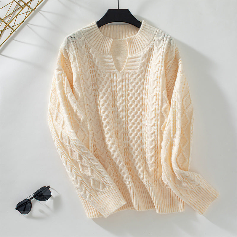 Drizzle Cable Knit Pullover Sweater
