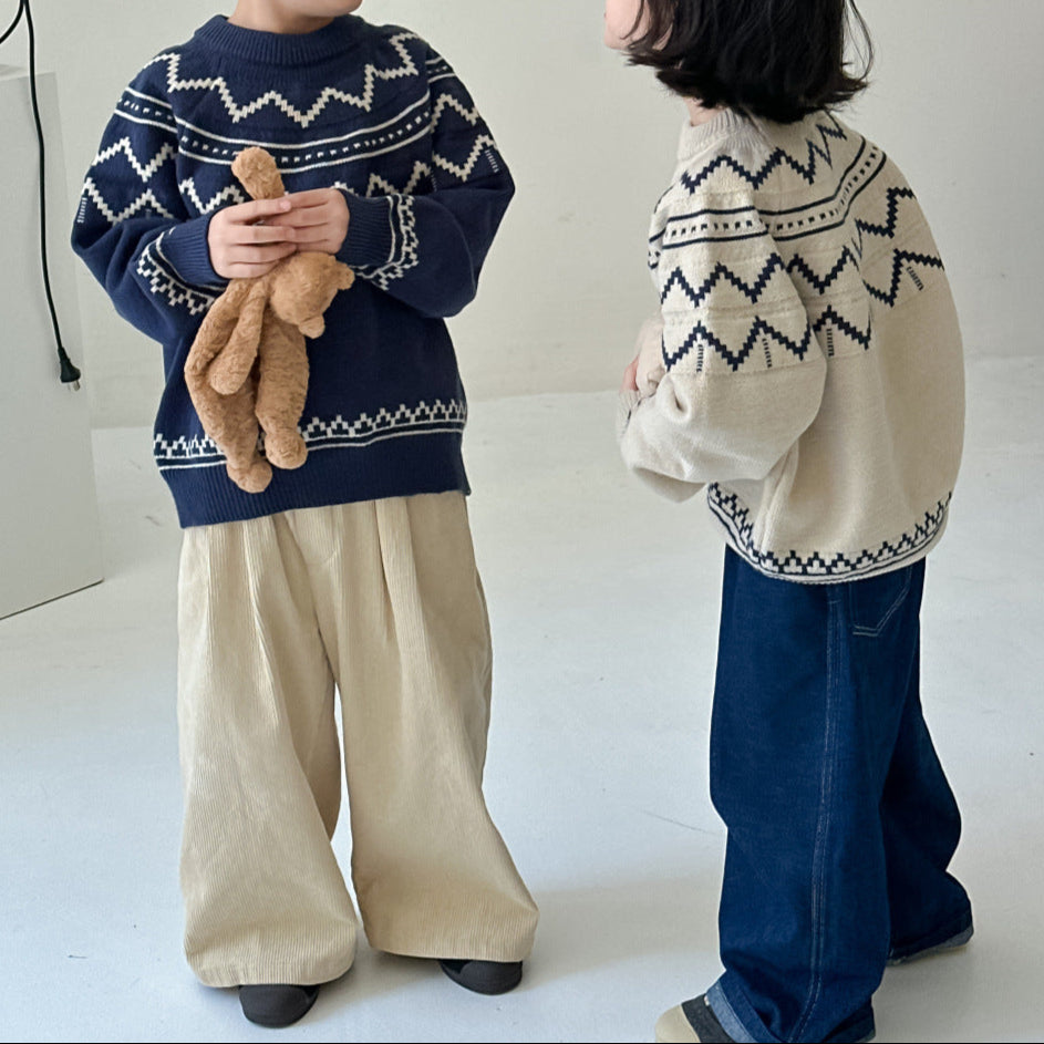 Children's Wave Knitted Sweater