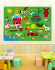 Felt story board with felt animal pieces
