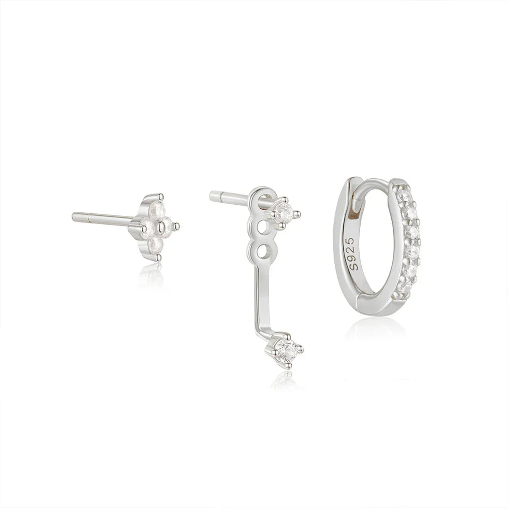 Trendy 3-Piece Stud and Drop Earrings Set